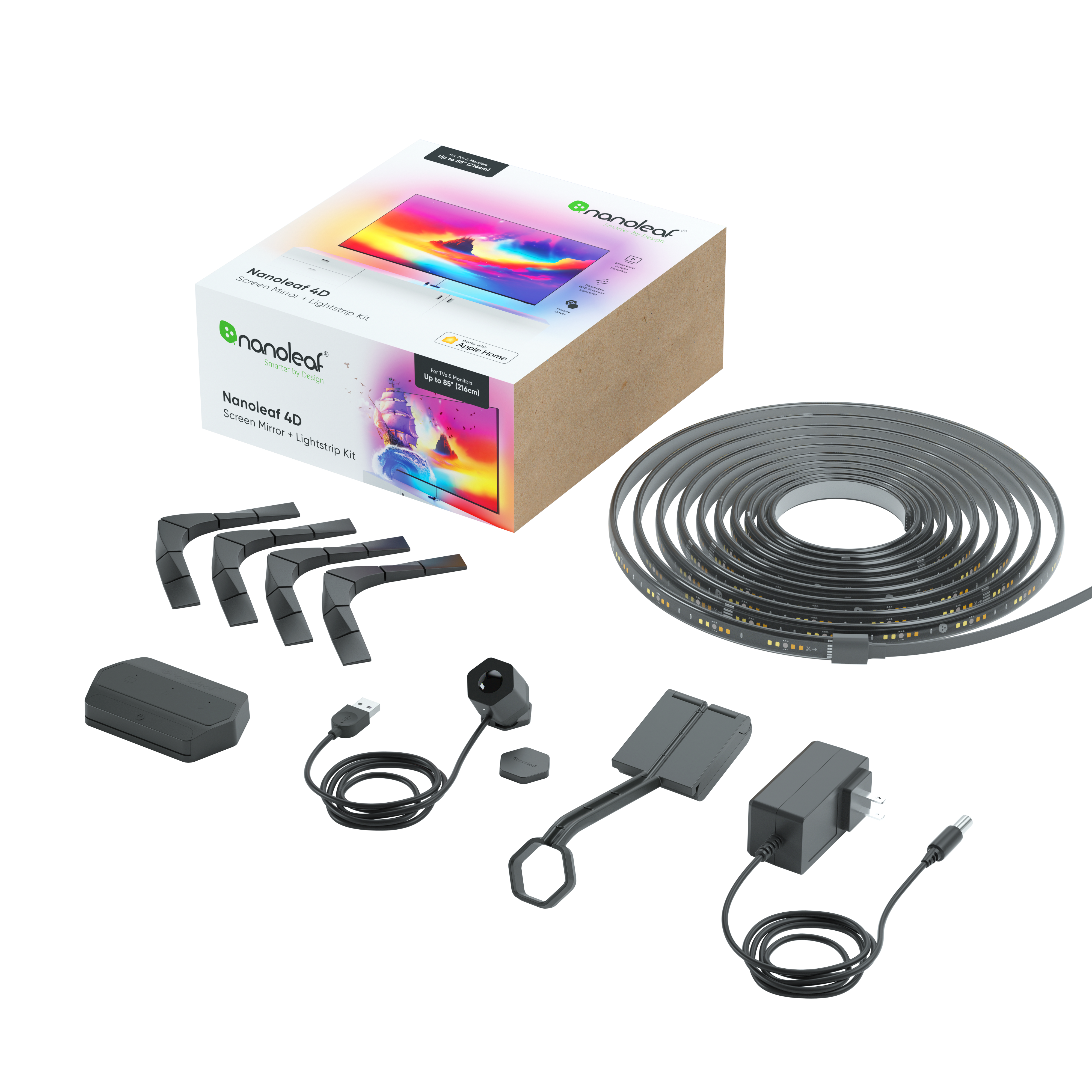 Nanoleaf 4D Screen Mirror + Lightstrip Kit (For TVs and Monitors up to 85")