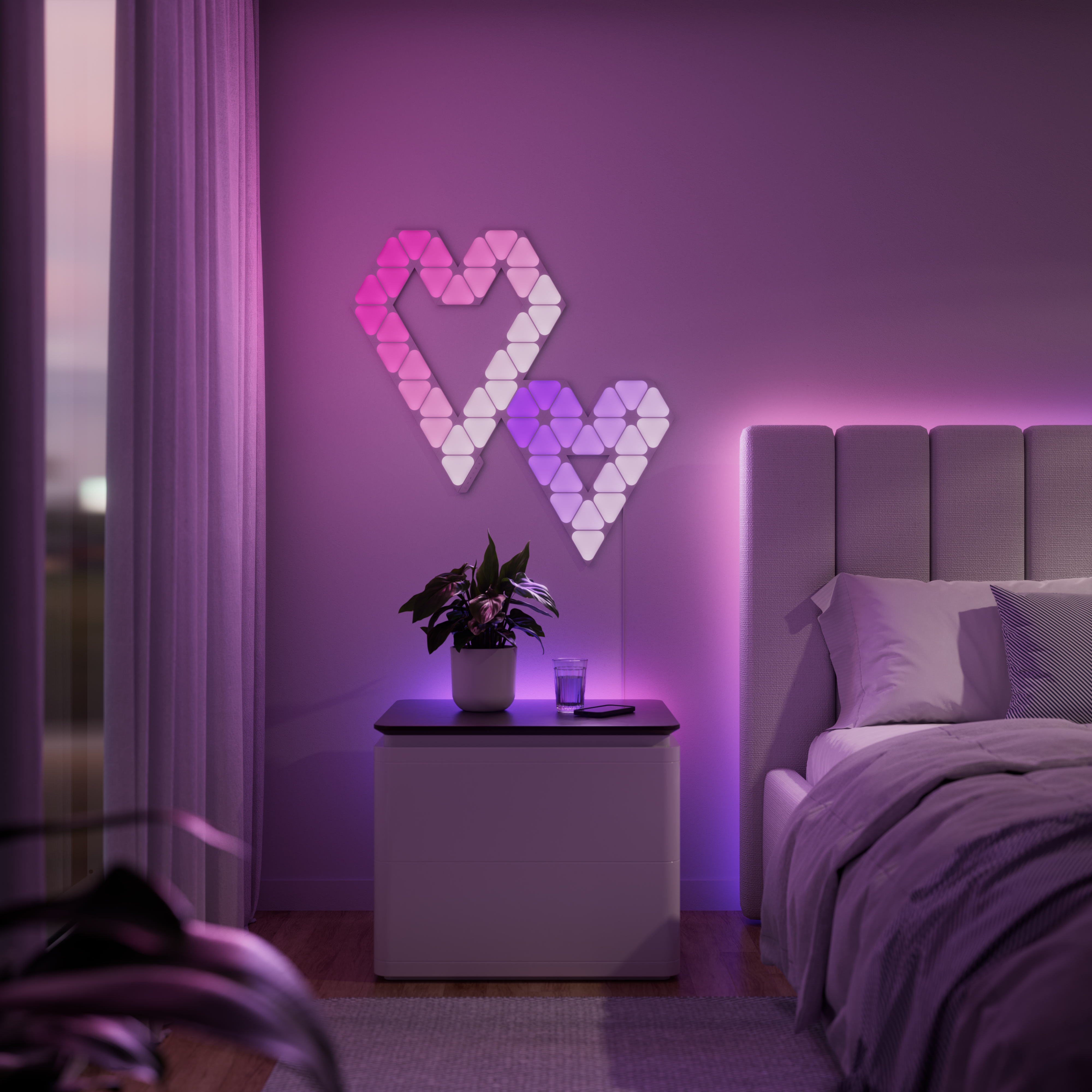 Nanoleaf Shapes Mini Triangles | Smart LED Light Panel Kit (50 Nanoleaf Shapes Mini Triangles | Smart LED Light Panel Kit (50