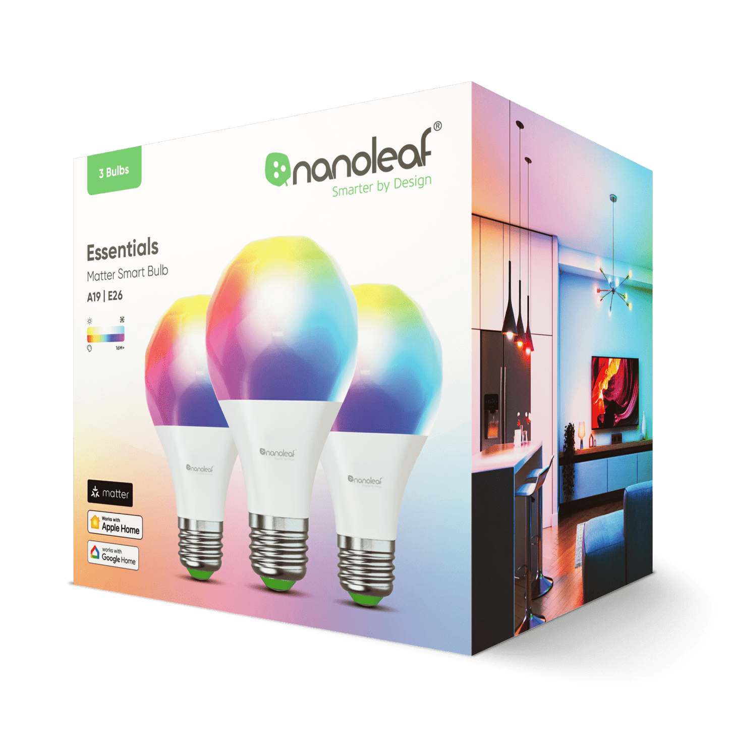 Matter Thread A19 Smart Bulbs (3 Pack)