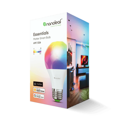 Nanoleaf Essentials | Smart A19 Bulb | NA- 800Lm | White | 2700K-6500K | 120V | E26 | MATTER |