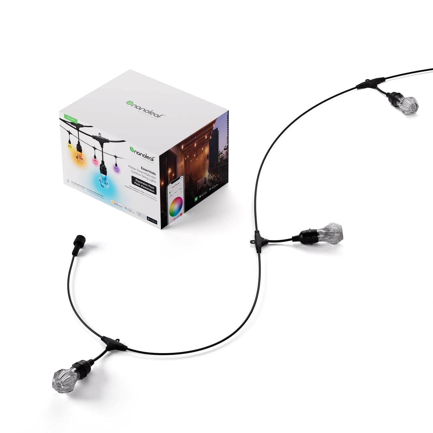 Matter Smart Multicolor Outdoor String Lights Expansion Pack 49ft (15m)