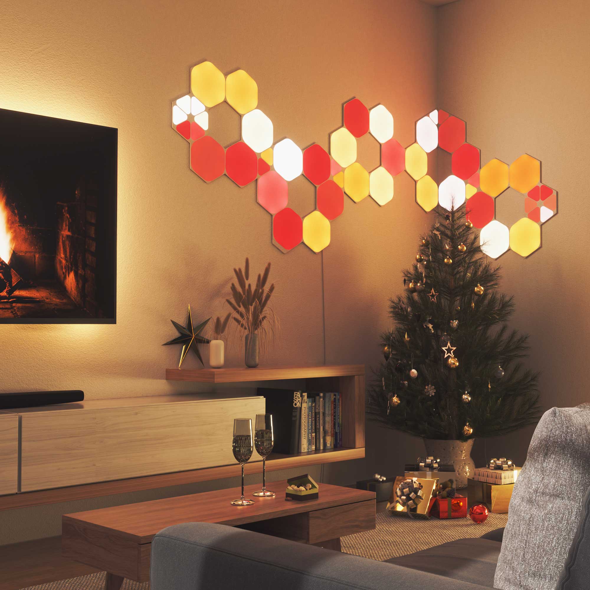 Nanoleaf Shapes Hexagons | Smart LED Light Panel Kit (16 Panels
