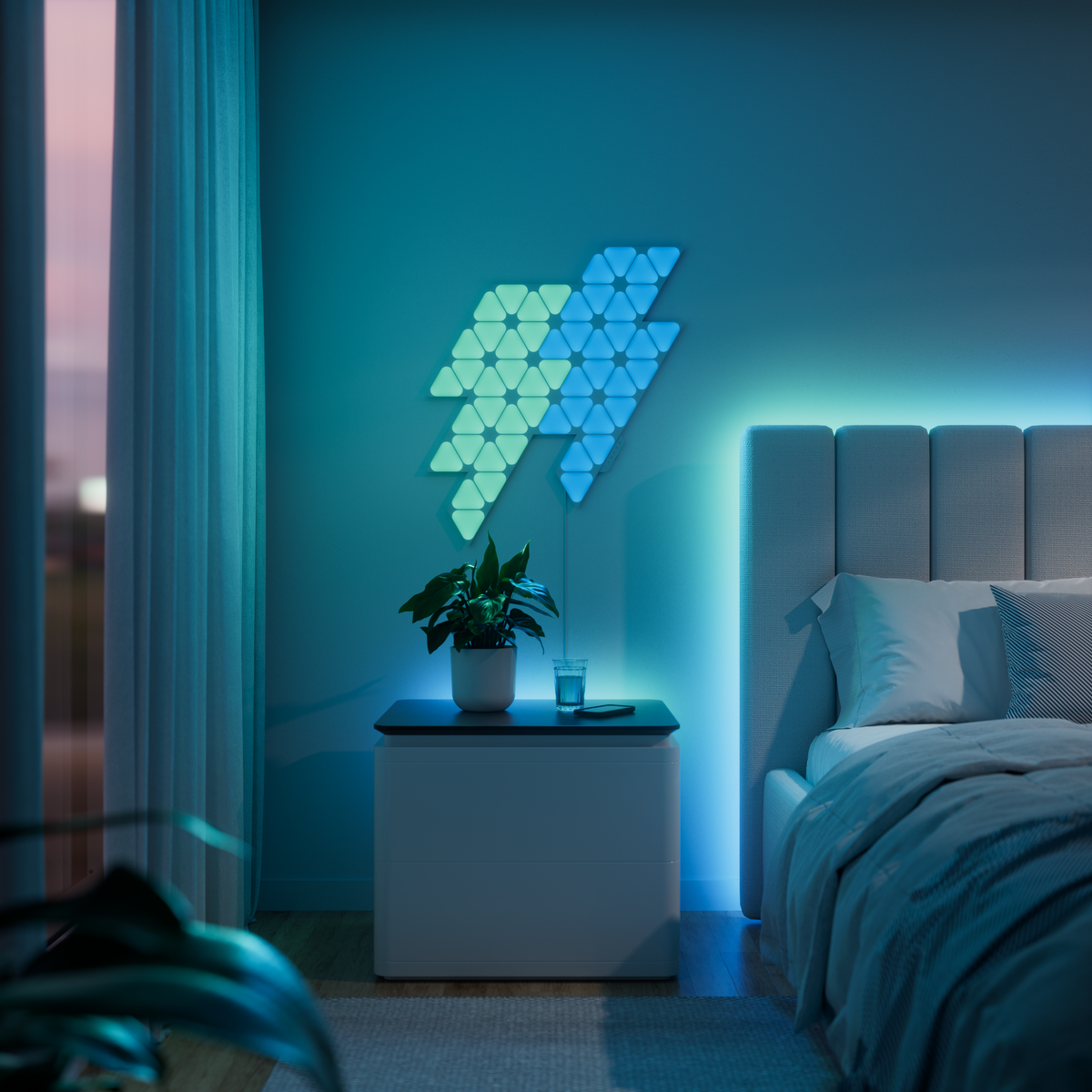 Led Triangles Nanoleaf Shapes Mini Triangles | Smart LED Light Panel Kit (50 Pack ...