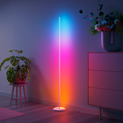 smart matter multicolor floor lamp with white base, bright 1700 lumens