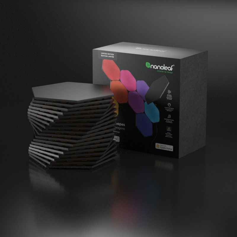 Shapes Limited Edition Ultra Black Hexagons Smarter Kit (18 Panels)