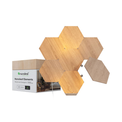 Nanoleaf Elements | Hexagons | SMK | Birchwood | 7 Pack | CA/USA